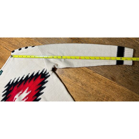 Lauren Jeans Co LRL Southwestern Aztec Sweater Sz S Cream Black Red NWOT! - Picture 6 of 8